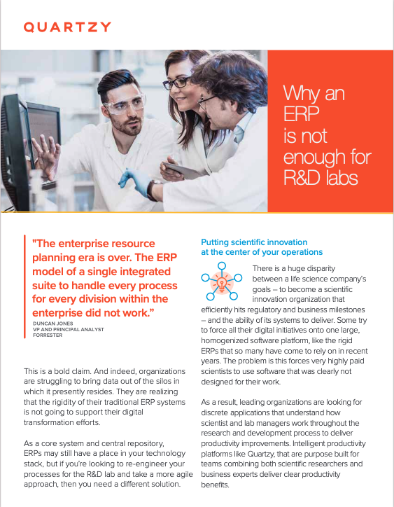 Why an ERP is not enough for R&D labs